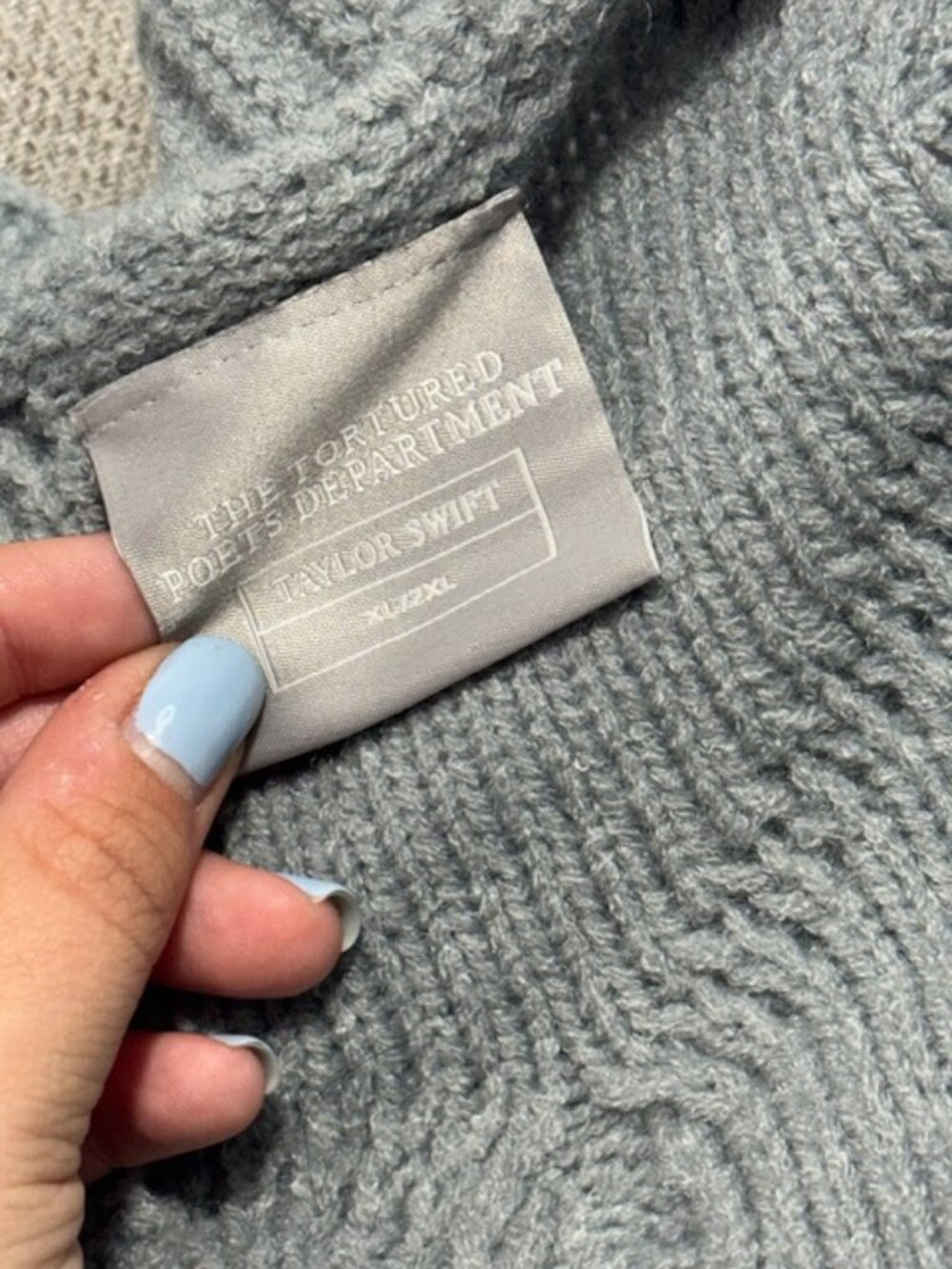 Tortured Poets Department Gray Cardigan (XL/2XL) - Picture 3 of 5